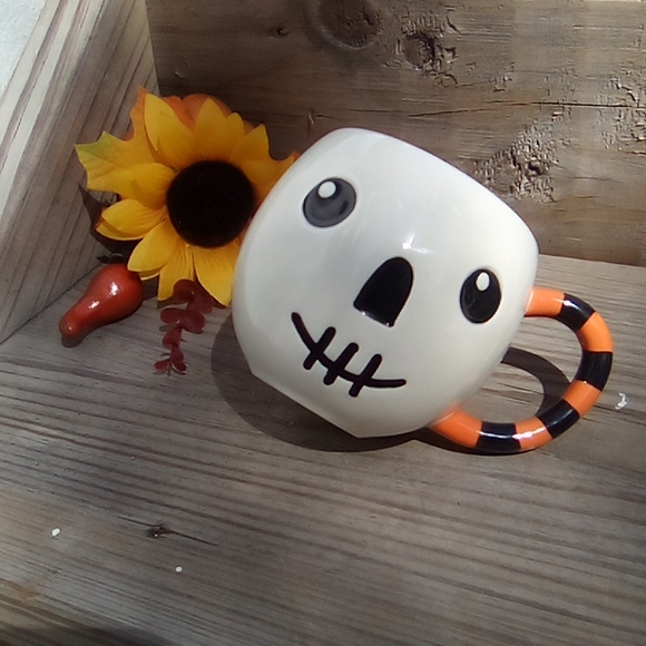 Rare Vintage White Skell Pumpkin Hallmark Gift Mug - Picture 9 of 11